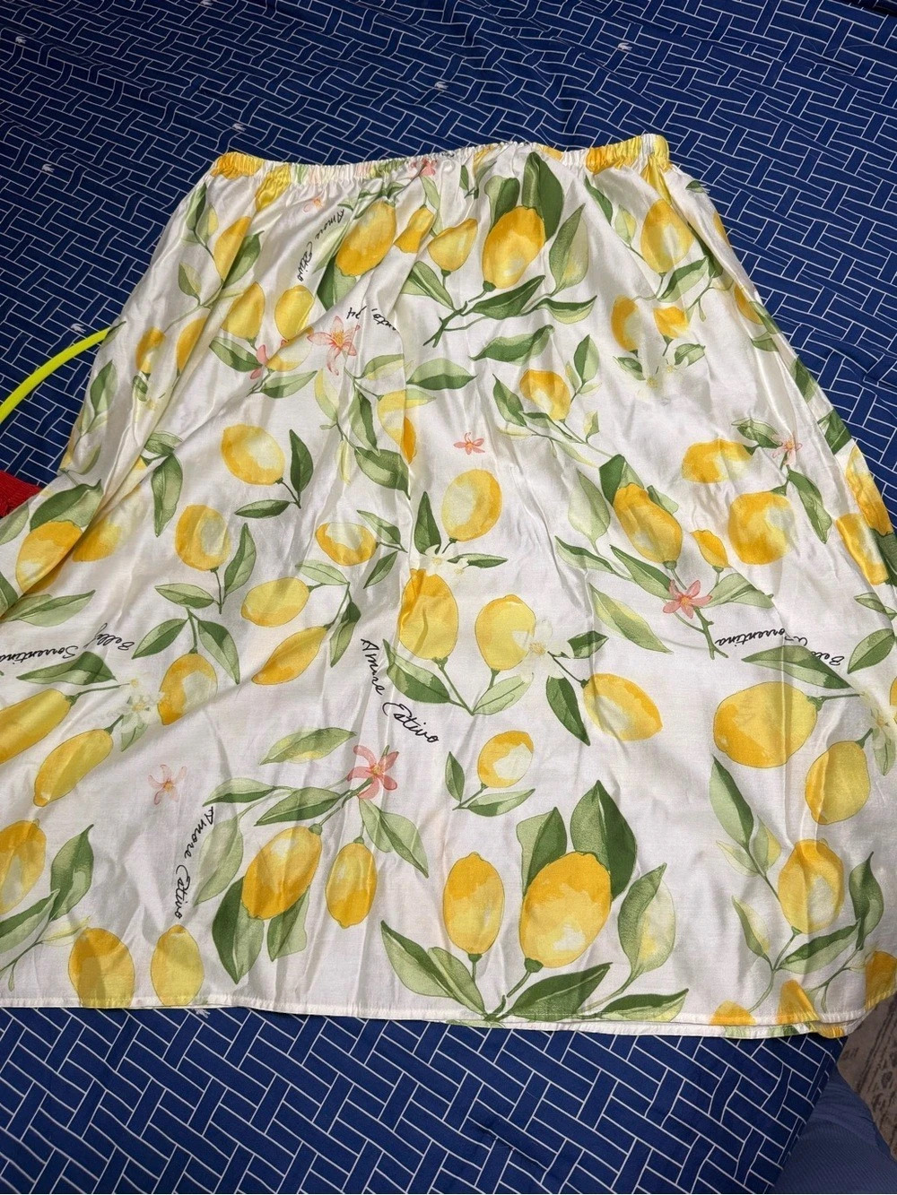 H&M Floral Mini Skirt in White & Yellow Size XL